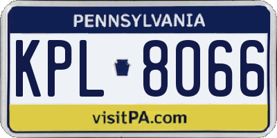 PA license plate KPL8066