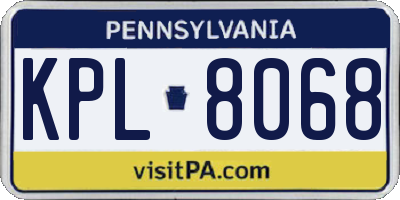 PA license plate KPL8068