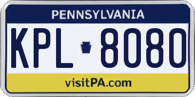 PA license plate KPL8080