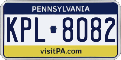 PA license plate KPL8082