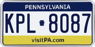 PA license plate KPL8087