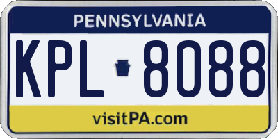 PA license plate KPL8088
