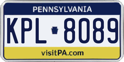 PA license plate KPL8089