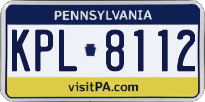 PA license plate KPL8112