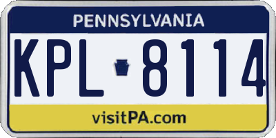 PA license plate KPL8114