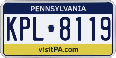PA license plate KPL8119