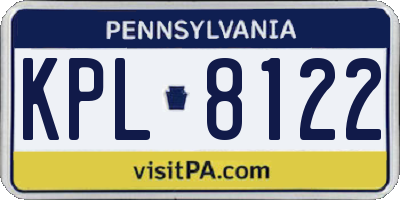 PA license plate KPL8122
