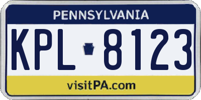 PA license plate KPL8123