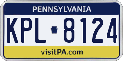PA license plate KPL8124