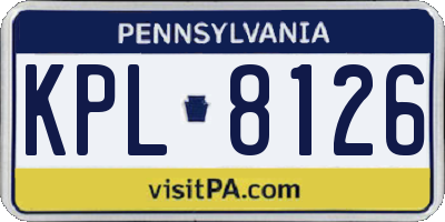 PA license plate KPL8126
