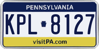 PA license plate KPL8127
