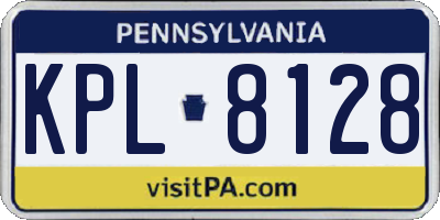 PA license plate KPL8128