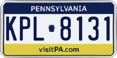 PA license plate KPL8131