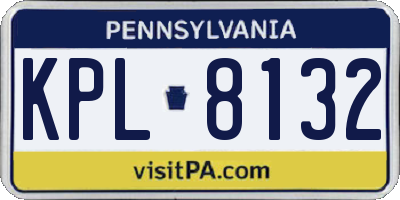 PA license plate KPL8132