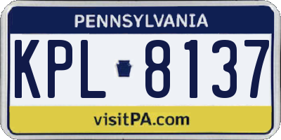 PA license plate KPL8137