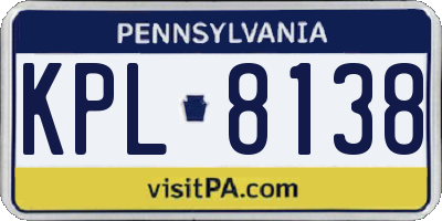 PA license plate KPL8138