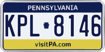 PA license plate KPL8146