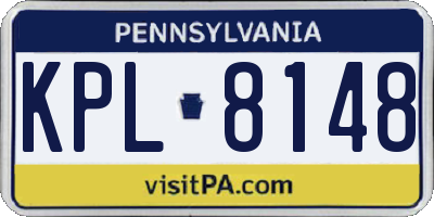 PA license plate KPL8148