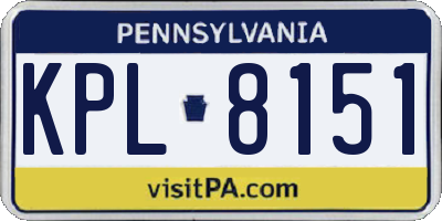 PA license plate KPL8151
