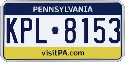 PA license plate KPL8153