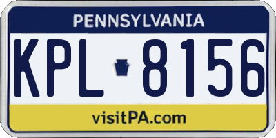 PA license plate KPL8156