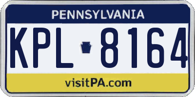PA license plate KPL8164