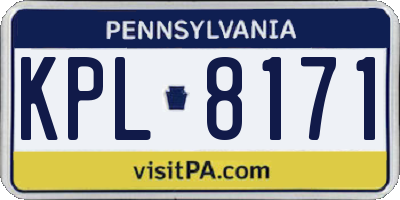 PA license plate KPL8171