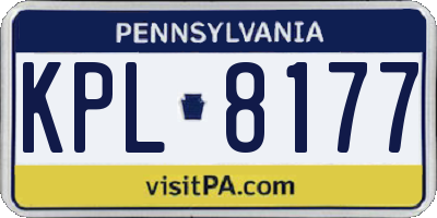 PA license plate KPL8177