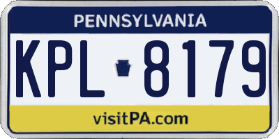 PA license plate KPL8179