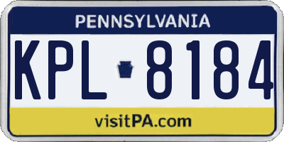 PA license plate KPL8184