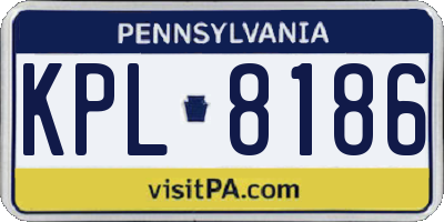 PA license plate KPL8186