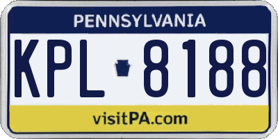 PA license plate KPL8188