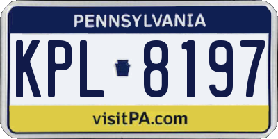 PA license plate KPL8197