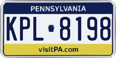 PA license plate KPL8198
