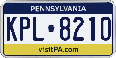 PA license plate KPL8210
