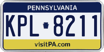 PA license plate KPL8211