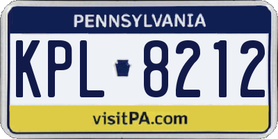 PA license plate KPL8212