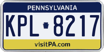 PA license plate KPL8217
