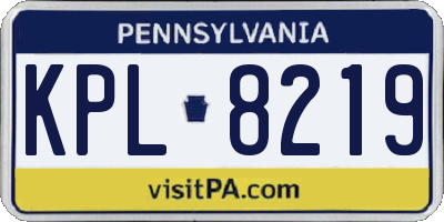 PA license plate KPL8219