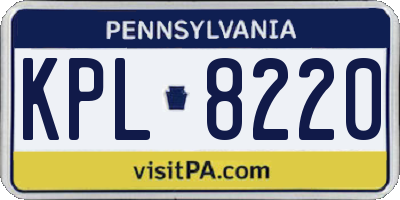 PA license plate KPL8220