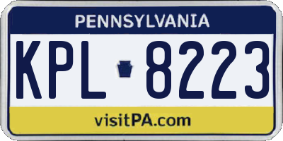 PA license plate KPL8223
