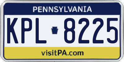 PA license plate KPL8225