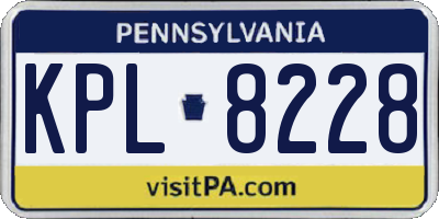 PA license plate KPL8228