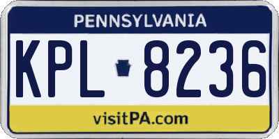 PA license plate KPL8236