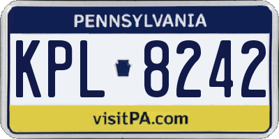 PA license plate KPL8242