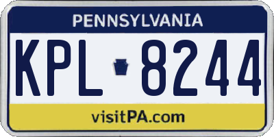 PA license plate KPL8244