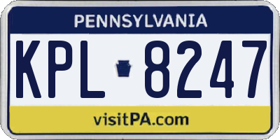 PA license plate KPL8247