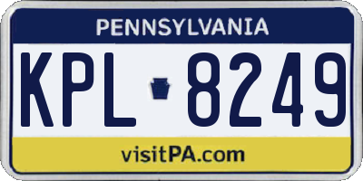 PA license plate KPL8249