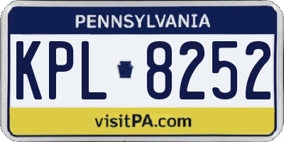 PA license plate KPL8252