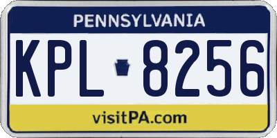 PA license plate KPL8256